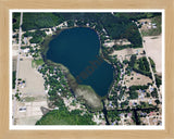 Aerial image of [5028] Nevins Lake in Montcalm, MI with Natural Wood frame