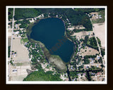 Aerial image of [5028] Nevins Lake in Montcalm, MI with Black Wood frame