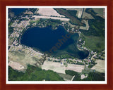 Aerial image of [5029] Derby Lake in Montcalm, MI with Cherry Wood frame