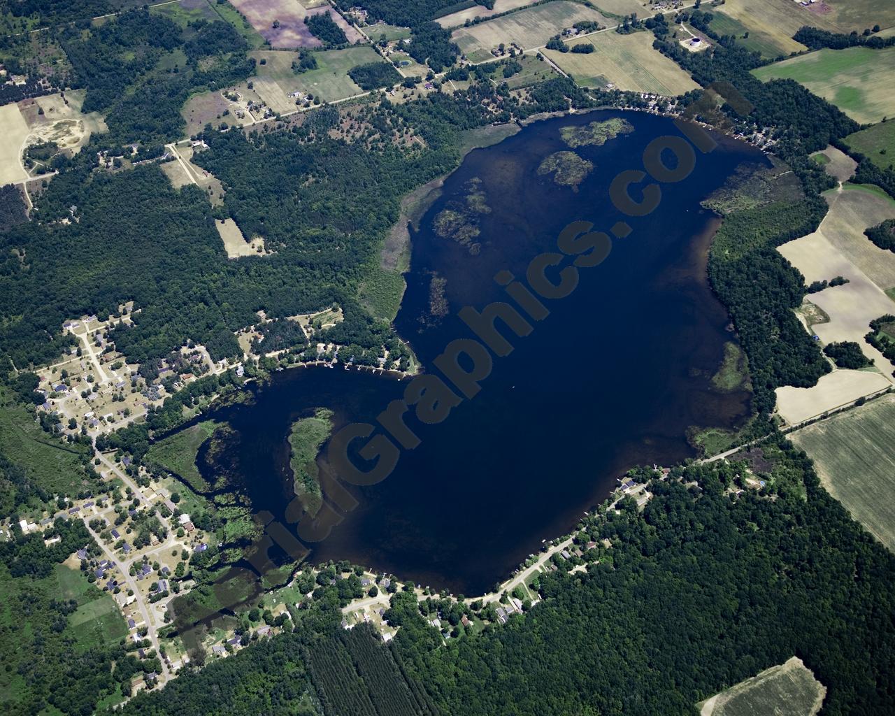 Aerial image of [5031] Duck Lake in Montcalm, MI with No frame