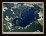 Aerial image of [5031] Duck Lake in Montcalm, MI with Black Wood frame