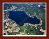 Aerial image of [5032] Long Lake in Ionia, MI with Cherry Wood frame