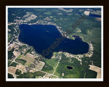 Aerial image of [5032] Long Lake in Ionia, MI with Black Wood frame