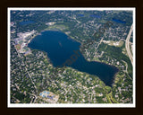 Aerial image of [5033] Reeds Lake in Kent, MI with Black Wood frame