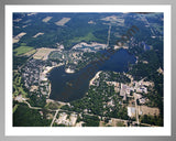 Aerial image of [5034] Monterey Lake in Allegan, MI with Silver Metal frame