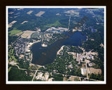 Aerial image of [5034] Monterey Lake in Allegan, MI with Black Wood frame