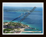 Aerial image of [5055] Mackinac Island with Black Wood frame