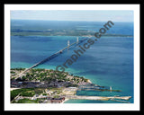 Aerial image of [5055] Mackinac Island with Black Metal frame