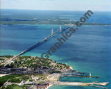 Aerial image of [5055] Mackinac Island with Canvas Wrap frame