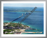 Aerial image of [5055] Mackinac Island with Silver Metal frame