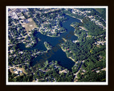 Aerial image of [5067] Dean Lake in Kent, MI with Black Wood frame