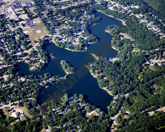 Aerial image of [5067] Dean Lake in Kent, MI with No frame