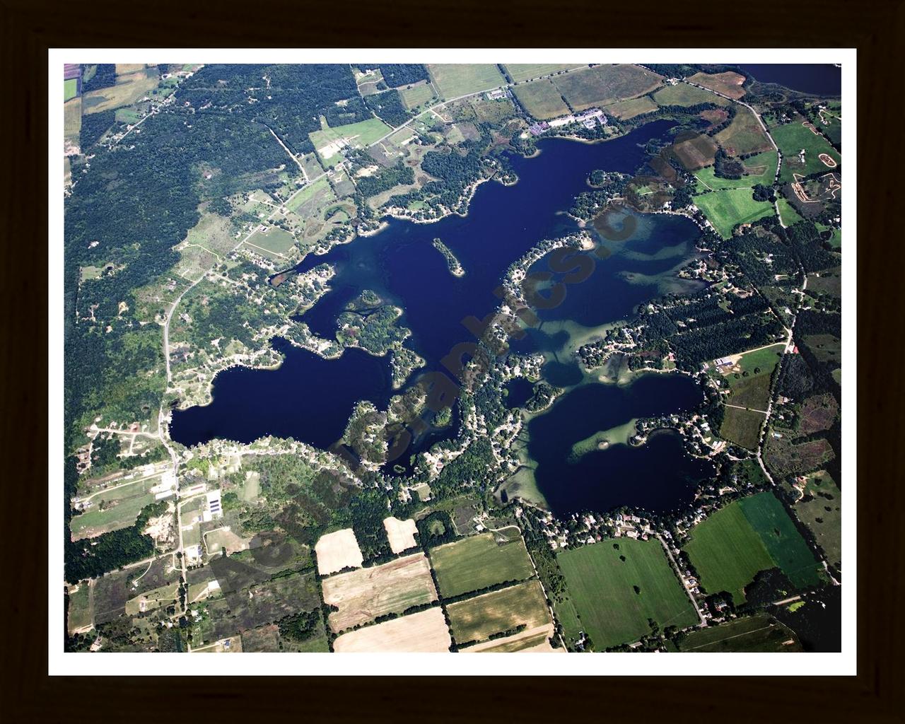 Aerial image of [5100] Pine Lake in Barry, MI with Black Wood frame