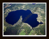 Aerial image of [5102] Wall Lake in Barry, MI with Black Wood frame