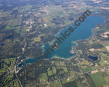 Aerial image of [5103] Gull Lake in Kalamazoo, MI with Canvas Wrap frame