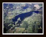 Aerial image of [5104] Indian Lake in Kalamazoo, MI with Black Wood frame