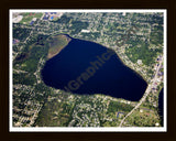 Aerial image of [5105] West Lake in Kalamazoo, MI with Black Wood frame