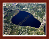 Aerial image of [5105] West Lake in Kalamazoo, MI with Cherry Wood frame