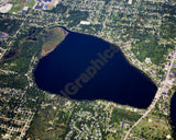 Aerial image of [5105] West Lake in Kalamazoo, MI with Canvas Wrap frame