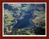 Aerial image of [5106] Long Lake in Kalamazoo, MI with Cherry Wood frame