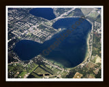 Aerial image of [5107] Austin Lake in Kalamazoo, MI with Black Wood frame