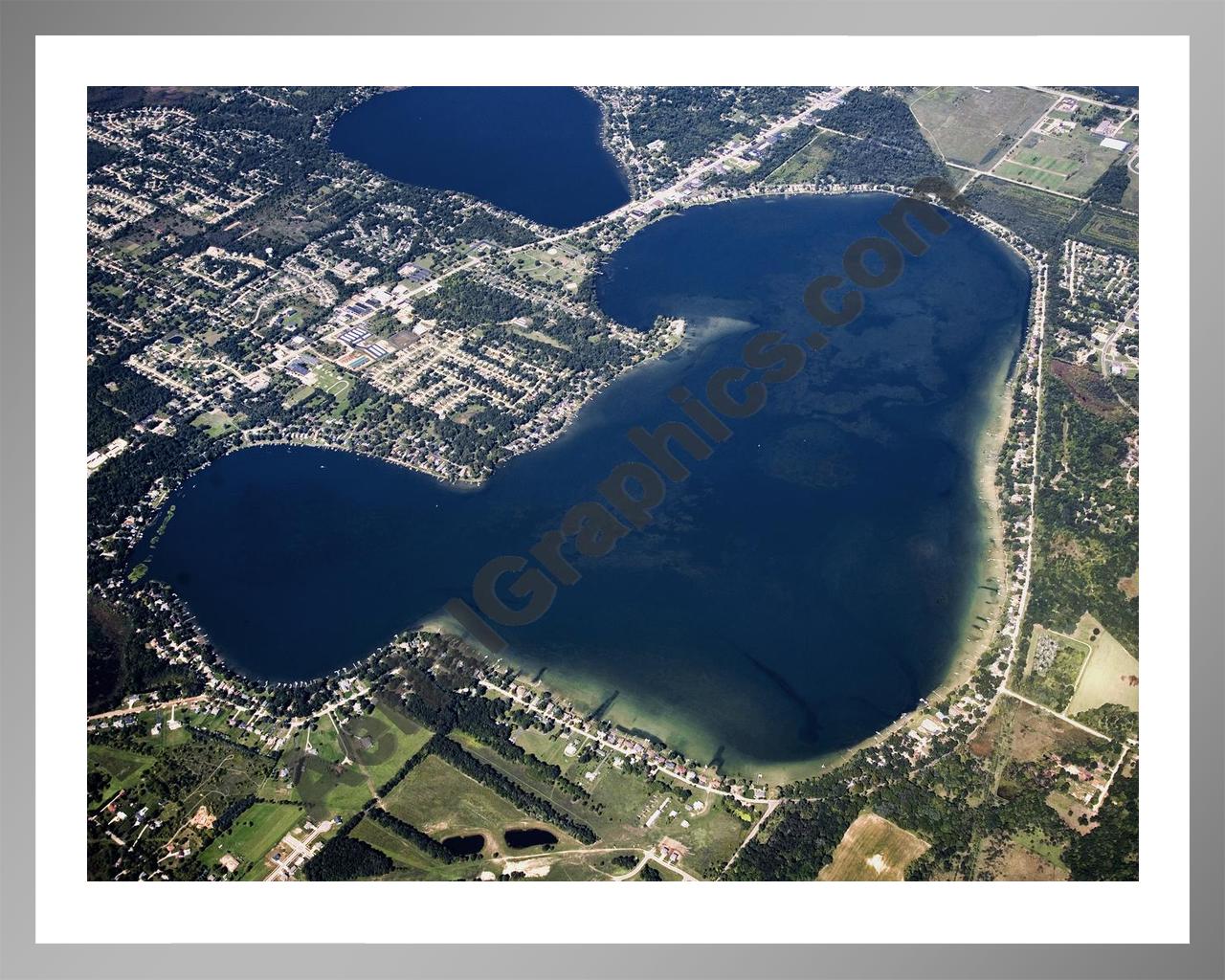 Aerial image of [5107] Austin Lake in Kalamazoo, MI with Silver Metal frame