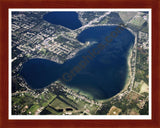 Aerial image of [5107] Austin Lake in Kalamazoo, MI with Cherry Wood frame