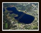 Aerial image of [5108] Gourdneck Lake in Kalamazoo, MI with Black Wood frame