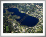 Aerial image of [5108] Gourdneck Lake in Kalamazoo, MI with Silver Metal frame