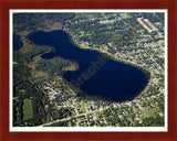 Aerial image of [5108] Gourdneck Lake in Kalamazoo, MI with Cherry Wood frame