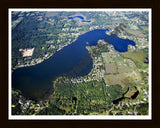 Aerial image of [5109] Big Lake in Oakland, MI with Black Wood frame