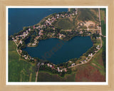 Aerial image of [536] McClish Lake with Natural Wood frame