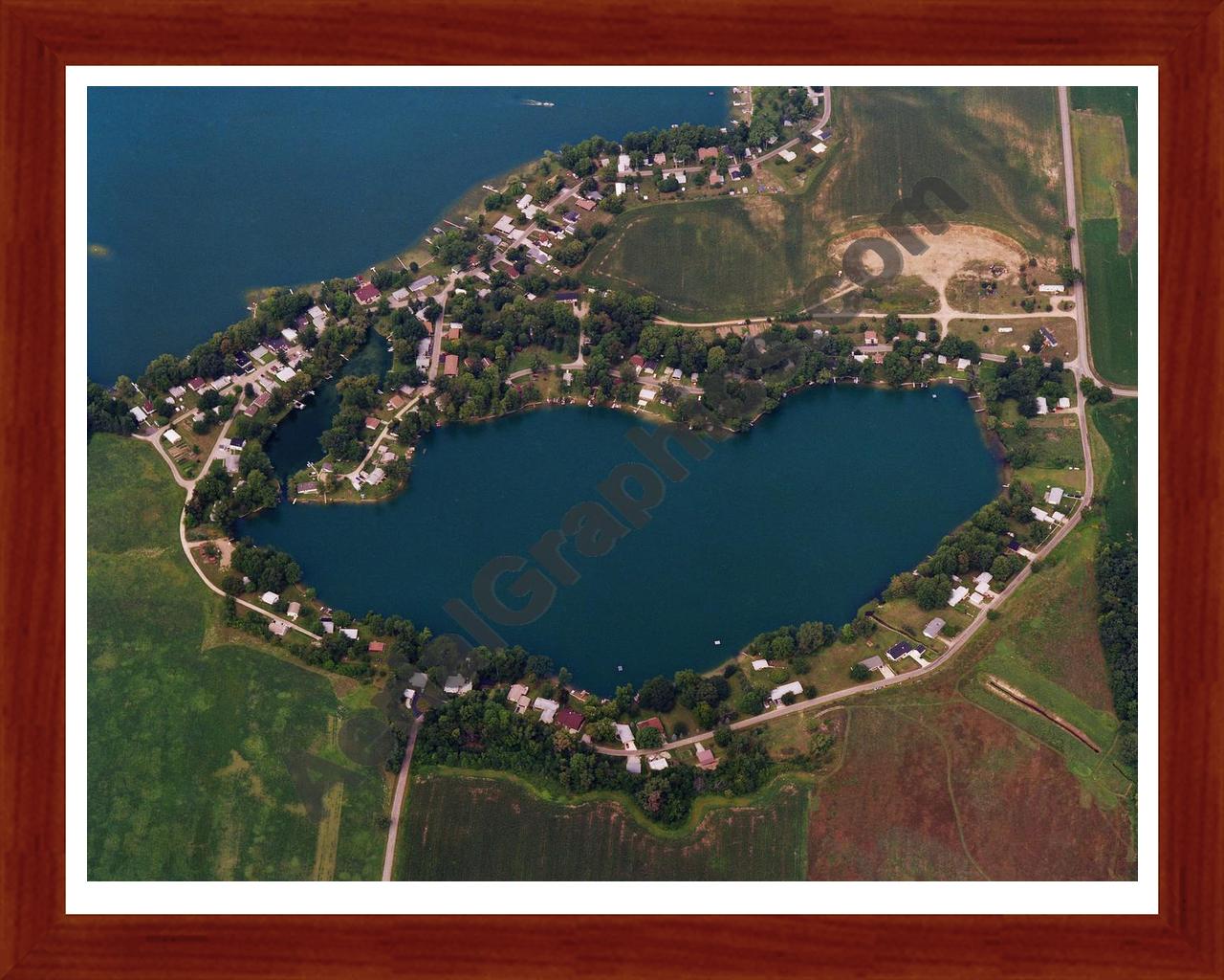 Aerial image of [536] McClish Lake with Cherry Wood frame