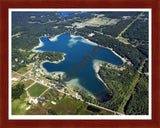 Aerial image of [5414] Bills Lake in Newaygo, MI with Cherry Wood frame