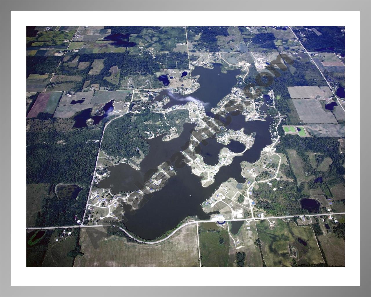 Aerial image of [5423] Lake Diane in Hillsdale, MI with Silver Metal frame