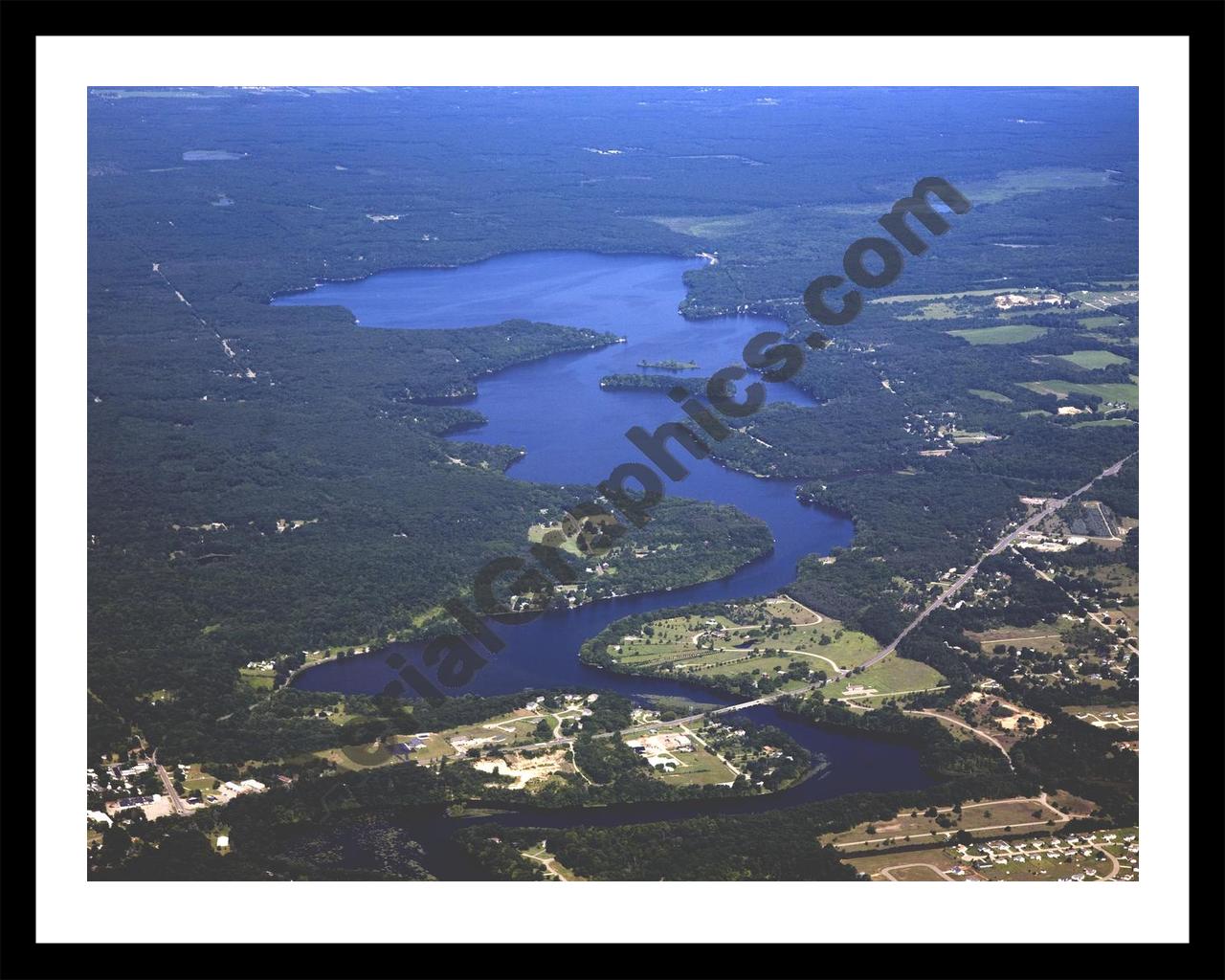 Aerial image of [5426] Lake Allegan in Allegan, MI with Black Metal frame