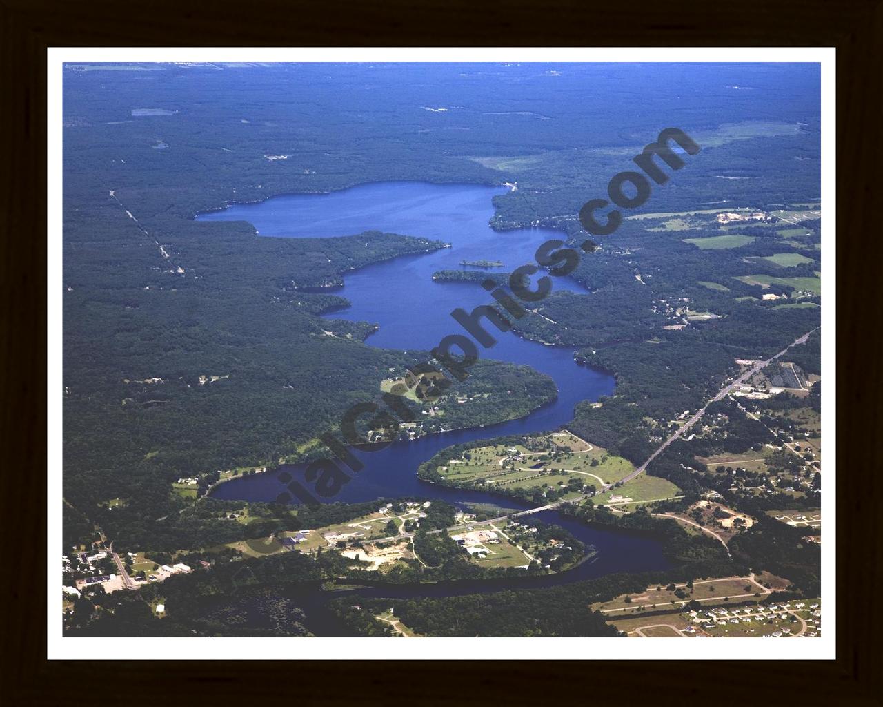 Aerial image of [5426] Lake Allegan in Allegan, MI with Black Wood frame