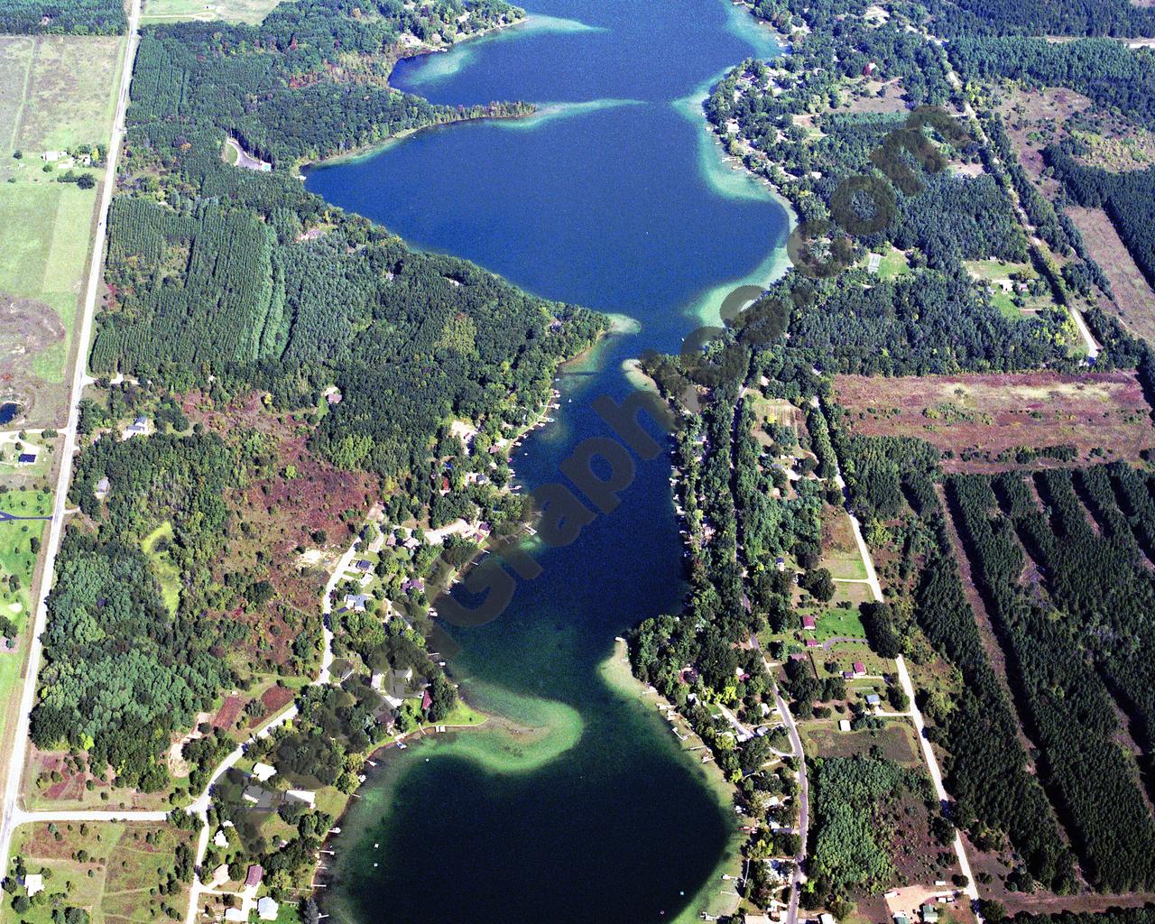 Aerial image of [5427] Barlow Lake in Barry, MI with Canvas Wrap frame