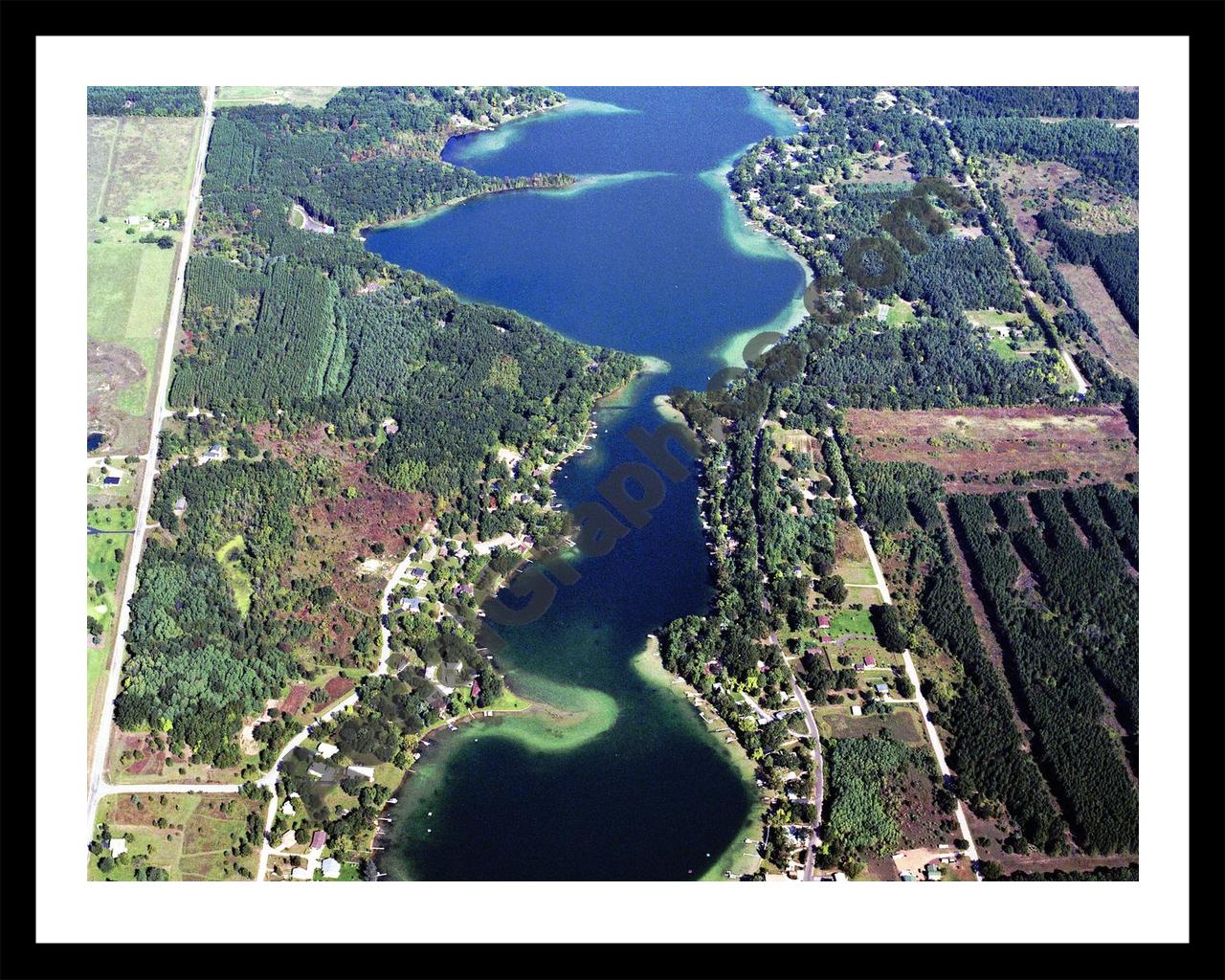 Aerial image of [5427] Barlow Lake in Barry, MI with Black Metal frame