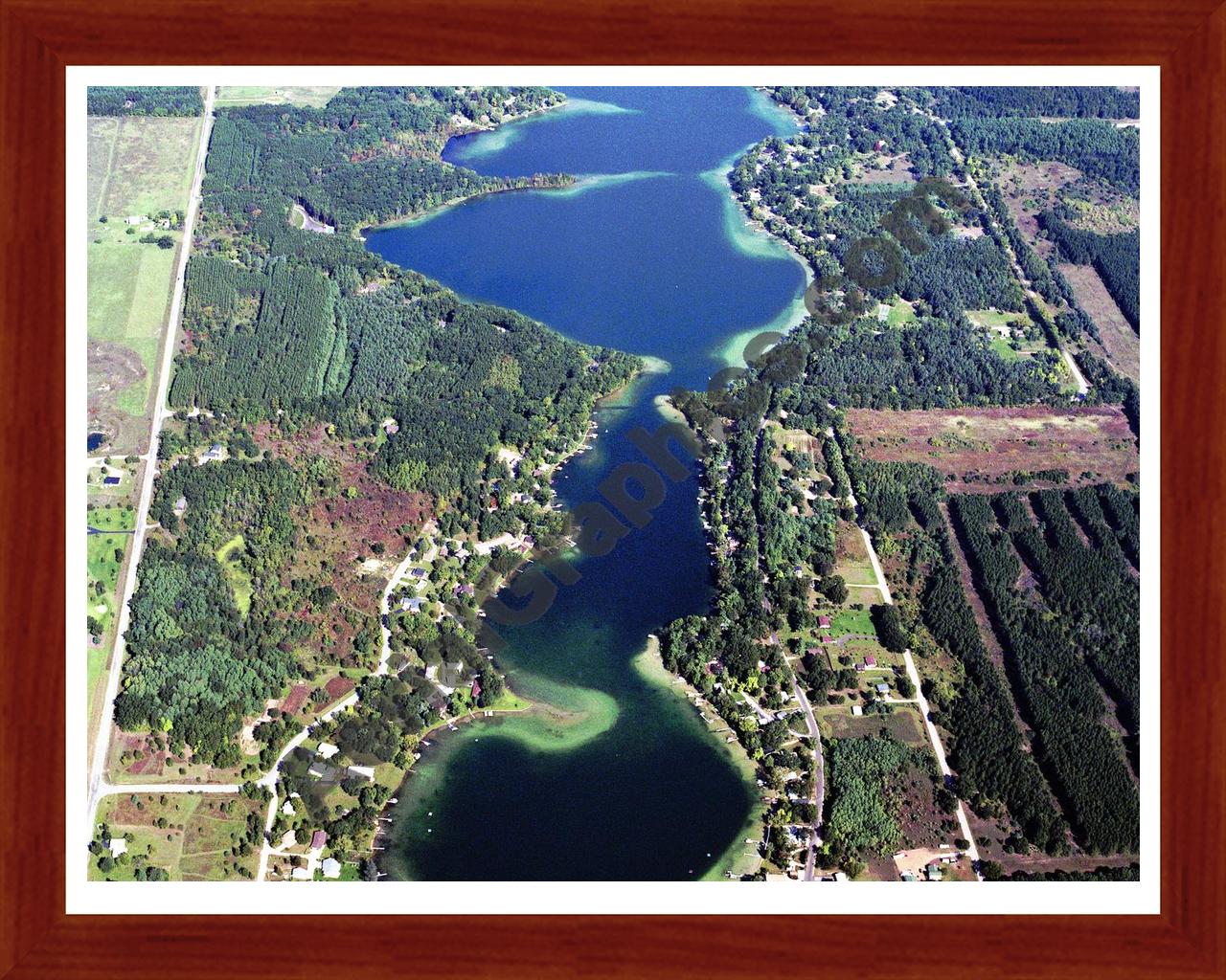 Aerial image of [5427] Barlow Lake in Barry, MI with Cherry Wood frame