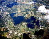 Aerial image of [5429] Baw Beese Lake in Hillsdale, MI with Canvas Wrap frame