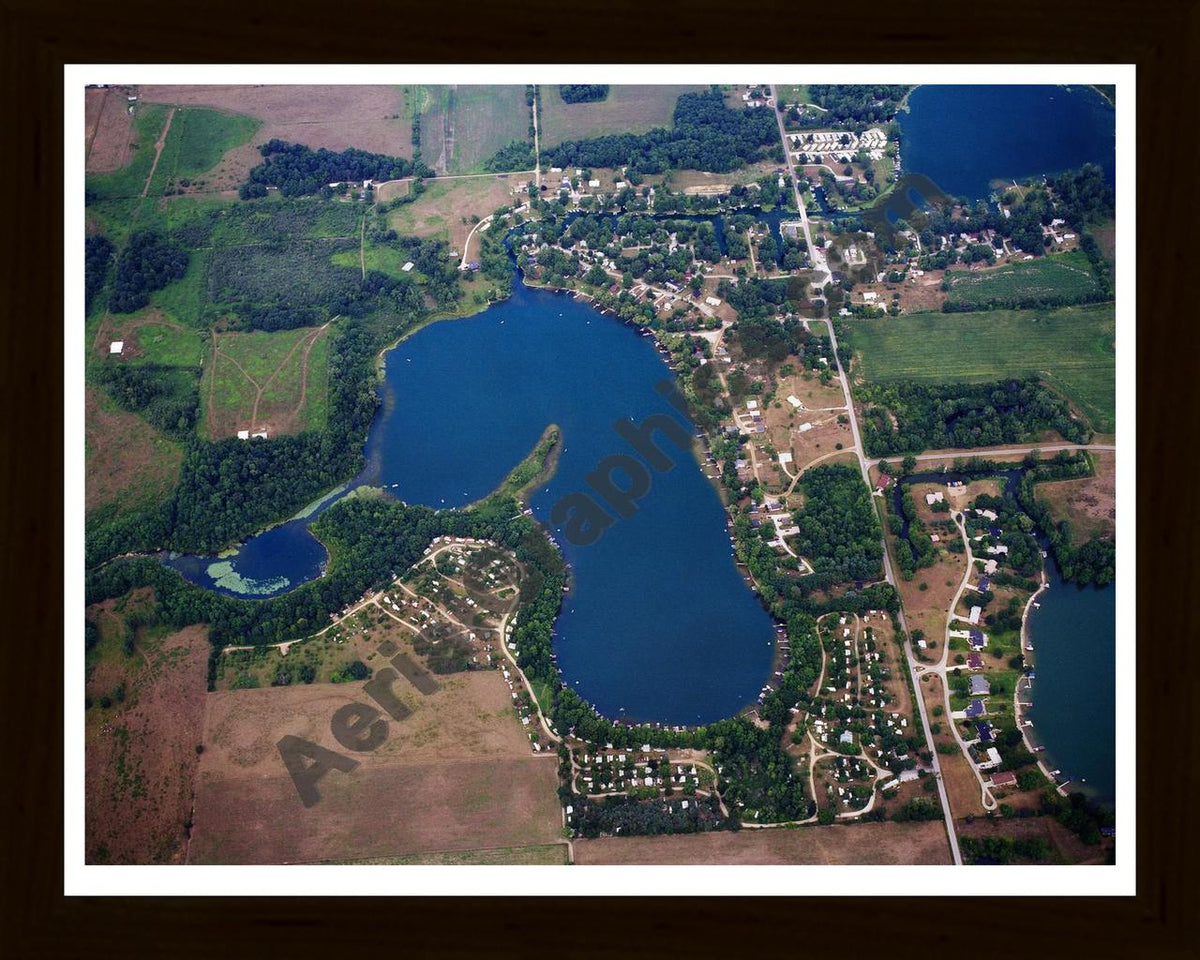 Aerial image of [542] Messick Lake with Black Wood frame