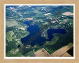 Aerial image of [5432] Miner Lake in Allegan, MI with Natural Wood frame