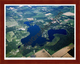 Aerial image of [5432] Miner Lake in Allegan, MI with Cherry Wood frame