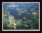 Aerial image of [5433] Paw Paw Lake in Berrien, MI with Black Wood frame