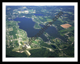 Aerial image of [5433] Paw Paw Lake in Berrien, MI with Black Metal frame