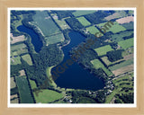 Aerial image of [5434] Selkirk Lake in Allegan, MI with Natural Wood frame