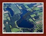 Aerial image of [5434] Selkirk Lake in Allegan, MI with Cherry Wood frame