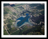 Aerial image of [5435] Cobb Lake in Barry, MI with Black Metal frame