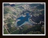 Aerial image of [5435] Cobb Lake in Barry, MI with Black Wood frame